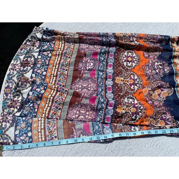 City Triangle Dress Women's Medium Flower Print Sheer with High Slits Maxi - New - Picture 12 of 12